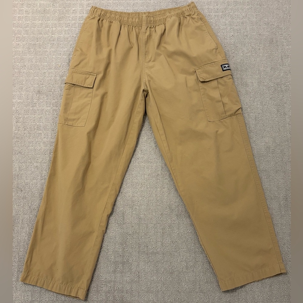 Obey Beige Elastic Waist Cargo Pants
